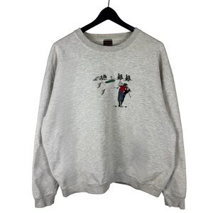 Vintage 90s Cross Creek Embroidered Golfing Pullover Grey Sweatshirt Size XL